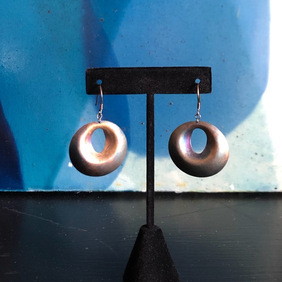 Orientsenses Oxidized Iridescent Drop Earrings - Picture 2 of 6